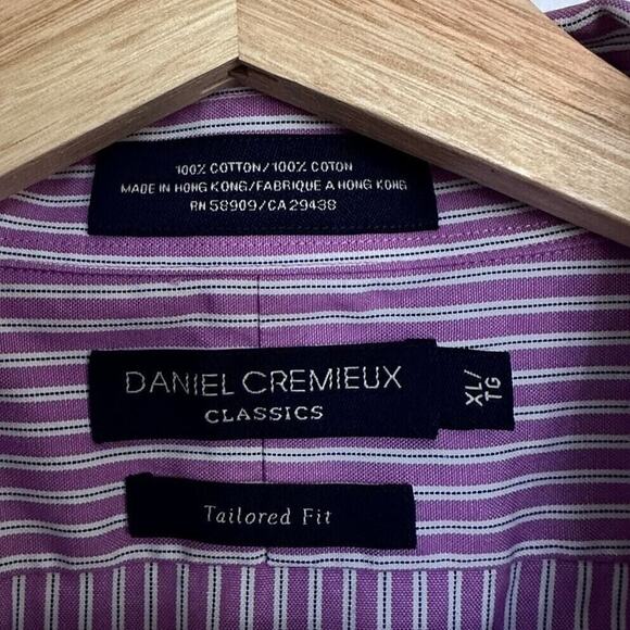 Daniel Cremieux Classics Tailored Fit Button Down Shirt Size XL Striped Career - Picture 6 of 9